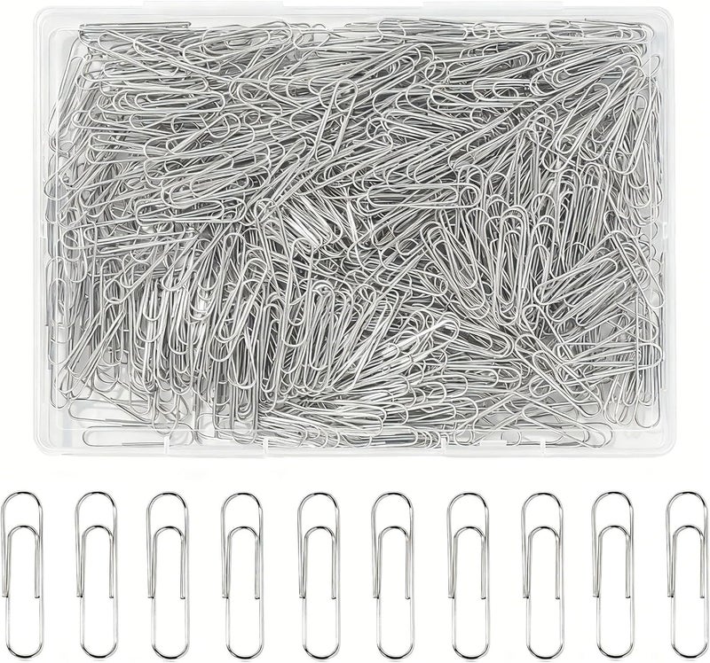 Bflaae Paper Clips, 600 Pcs Paperclips Premium Medium Paper Clip, 1-2/7" Silver School Office Supplies Heavy Duty, Ideal for Bookmark(Silver) - Image 1